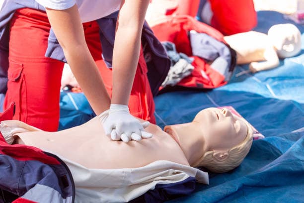Instructor leading an on-site CPR training session