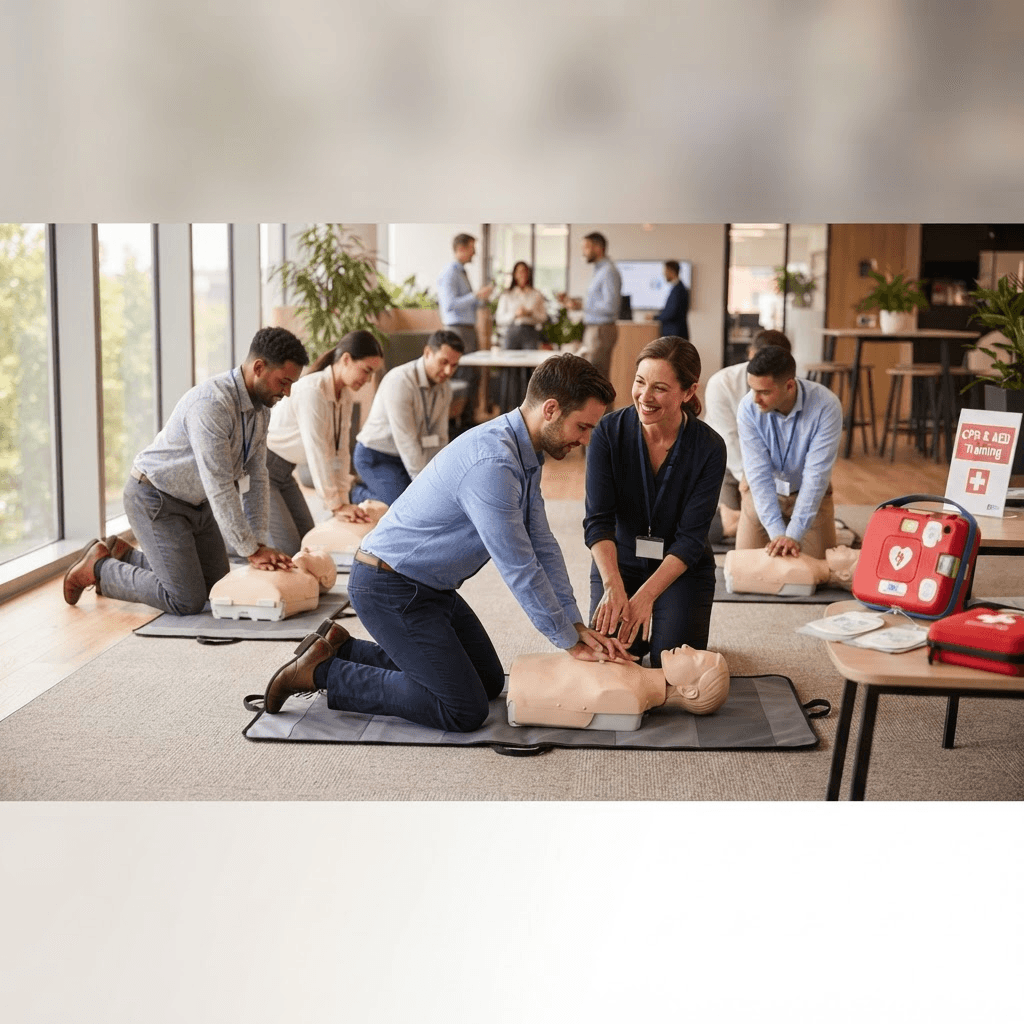 CPR and AED training class in progress