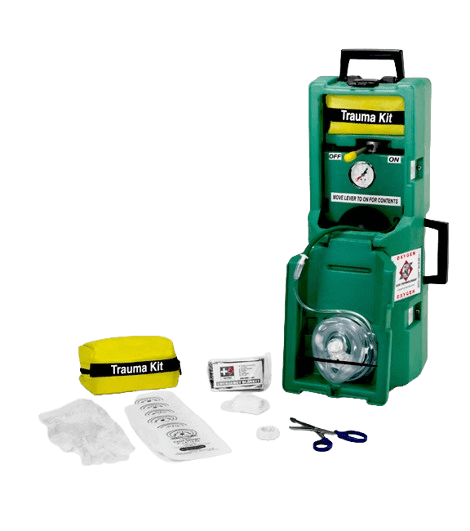 Emergency oxygen and cardio response unit